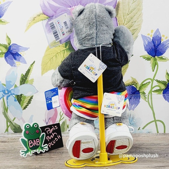 NWT Build A Bear Pride HIPPO & Rainbow Shirt Shorts, Wristie LGBTQ Clothes Heart - Picture 4 of 16